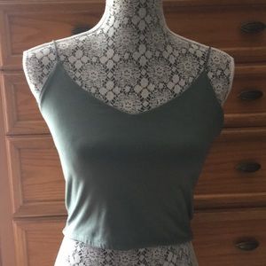 Windsor Cropped Olive Green Cropped Tank Top